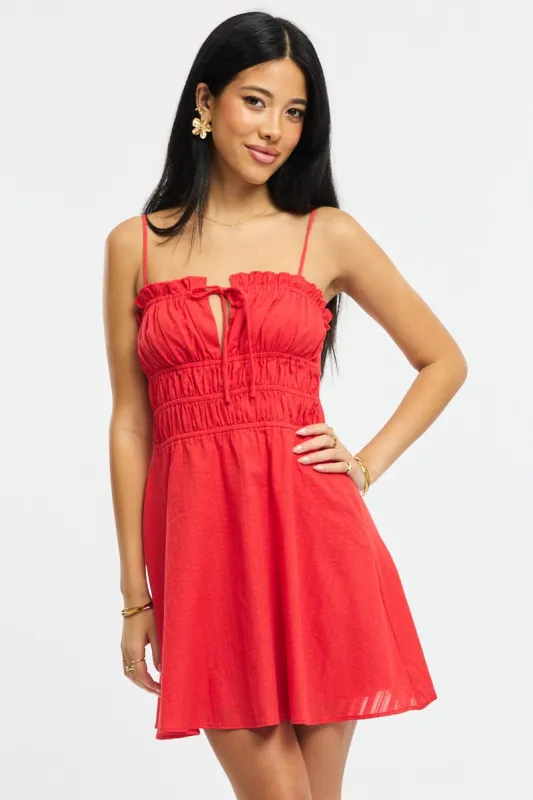 Red Fit And Flare Dress Mini sold by Ally Fashion