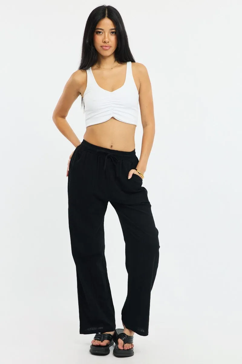 Black Wide Leg Pants Elasticated Waist sold by Ally Fashion product image thumbnail 3