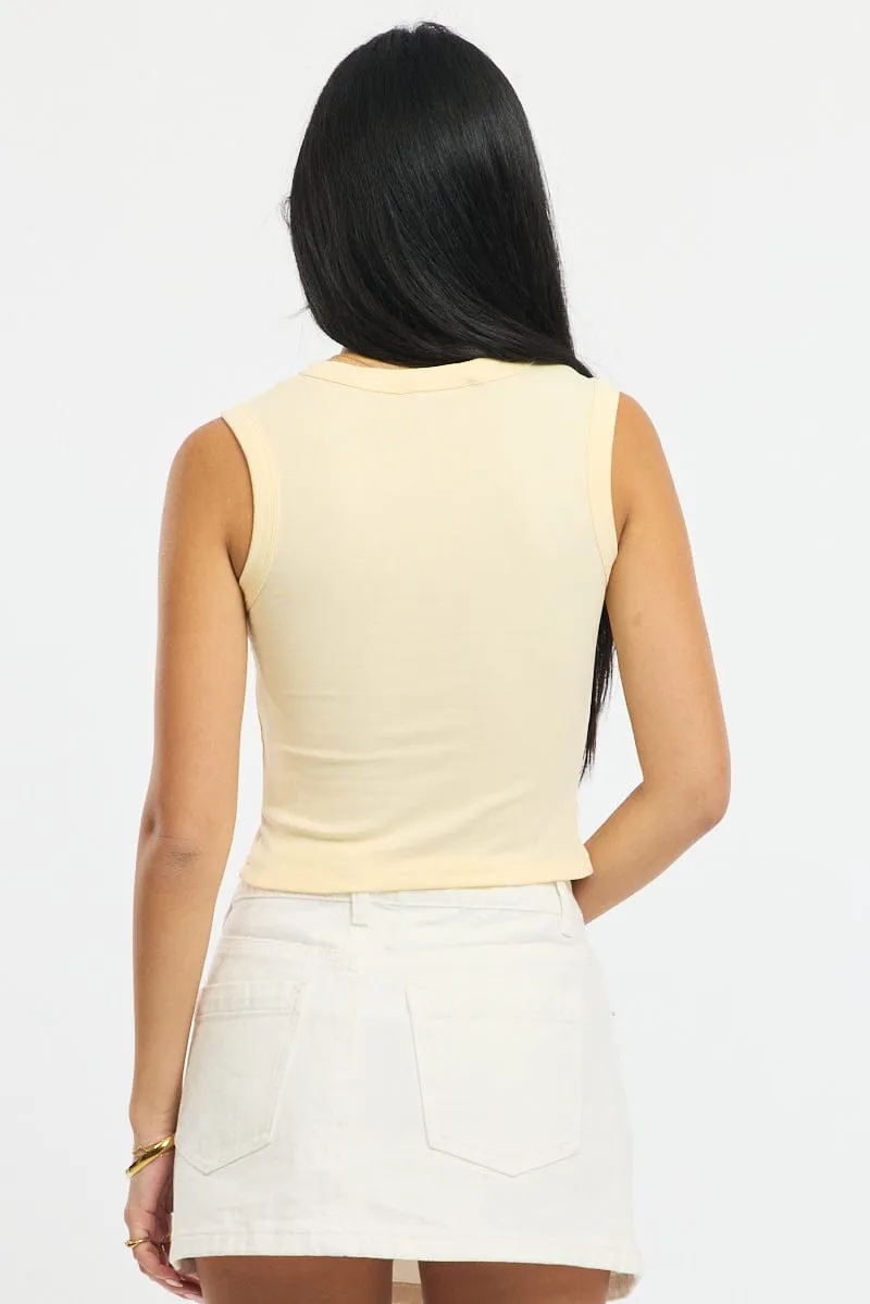 Yellow Button Front Top sold by Ally Fashion product image thumbnail 4