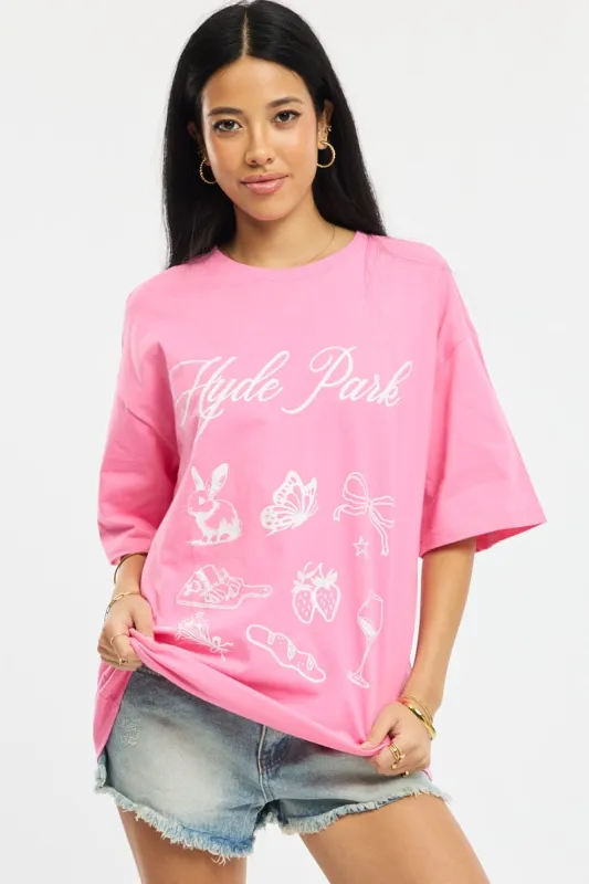 Pink Graphic Tee Short Sleeve sold by Ally Fashion