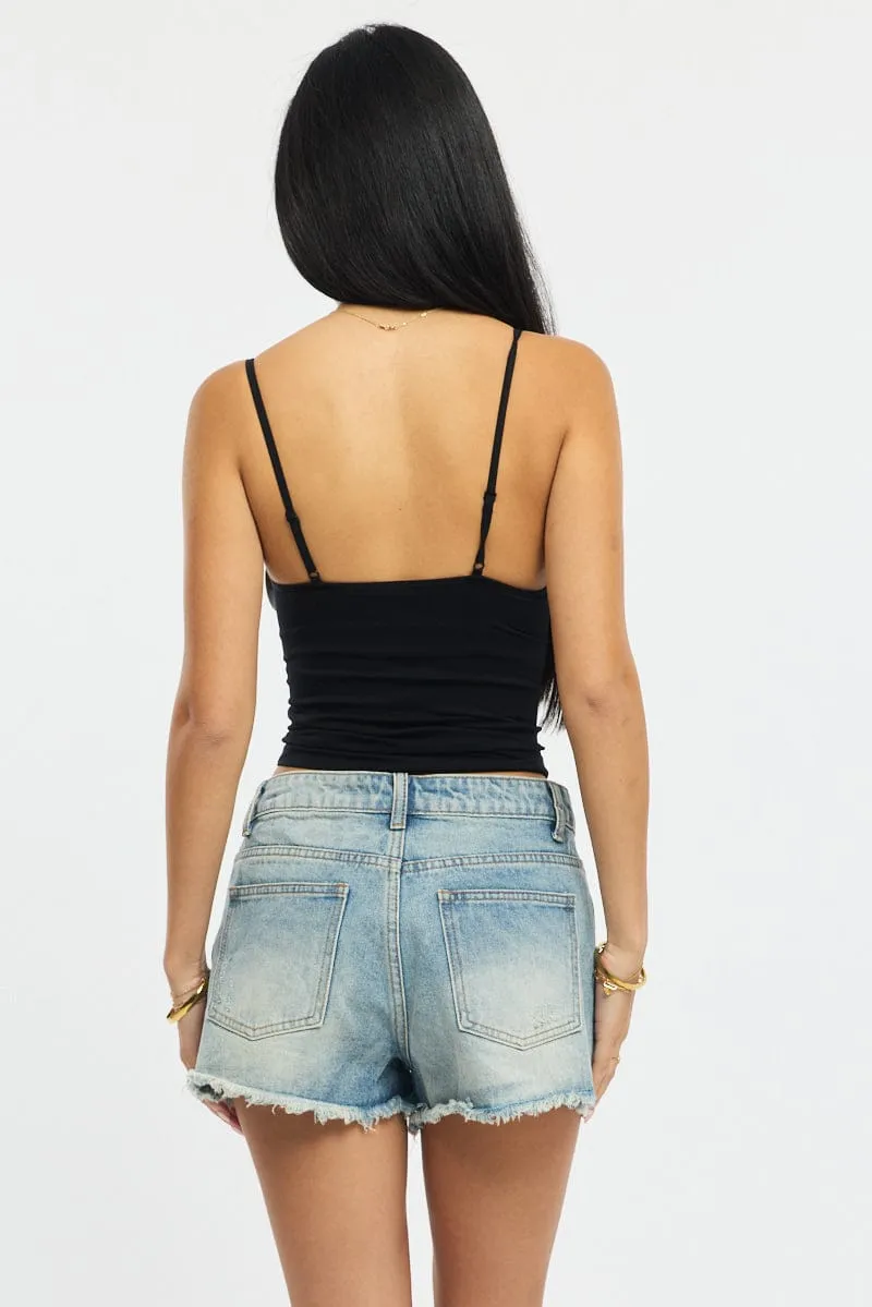 Denim Relaxed Shorts Low Rise sold by Ally Fashion product image thumbnail 5