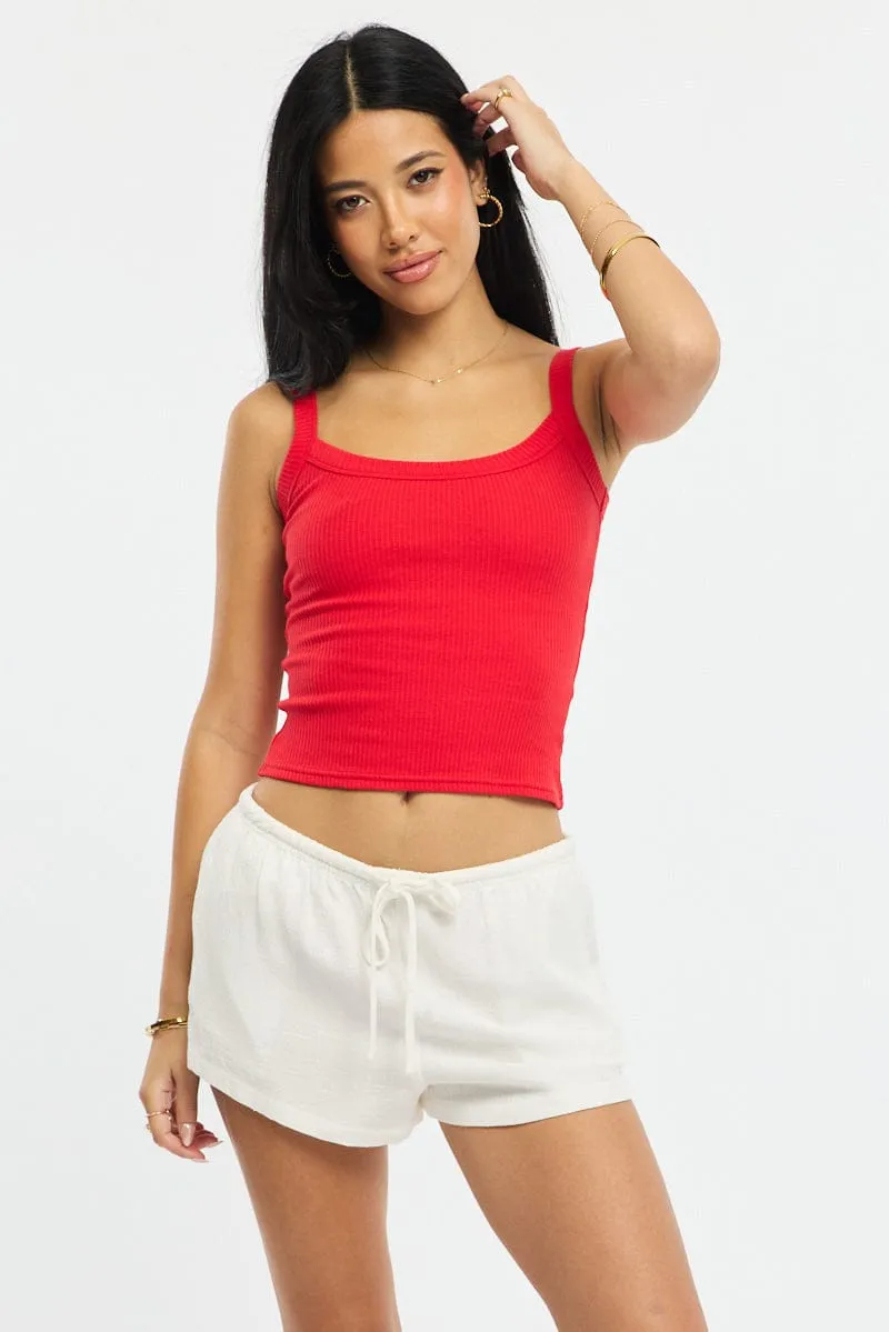 White Shorts Elasticated Waist sold by Ally Fashion