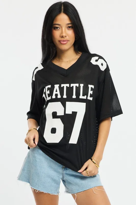 Black Sport Tee Short Sleeve sold by Ally Fashion