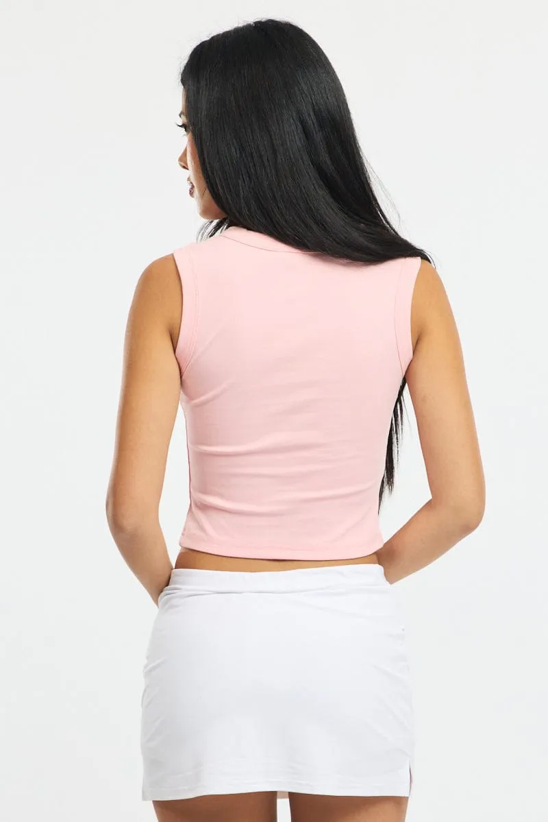 Pink Button Front Top sold by Ally Fashion product image thumbnail 4