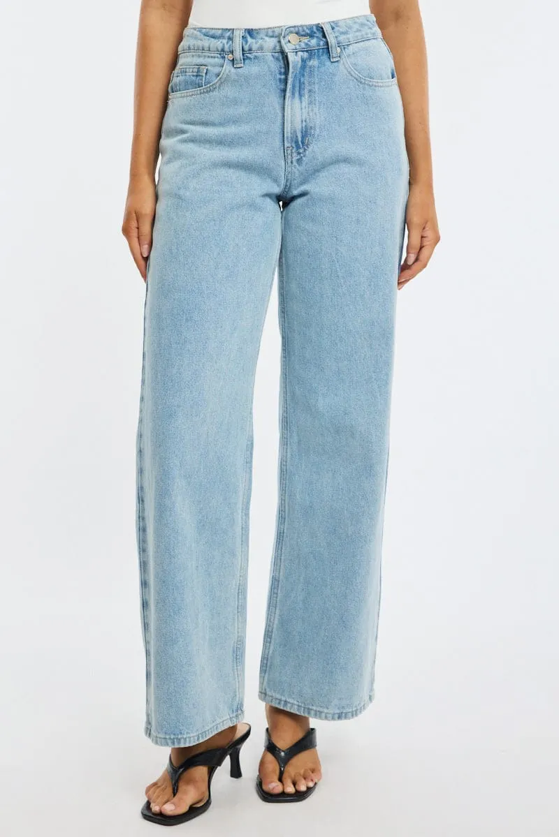 Denim Wide Leg Jeans Ribbon Pocket sold by Ally Fashion product image thumbnail 3