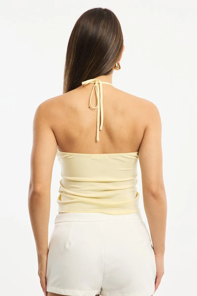 Yellow Halter Top Sleeveless sold by Ally Fashion product image thumbnail 4