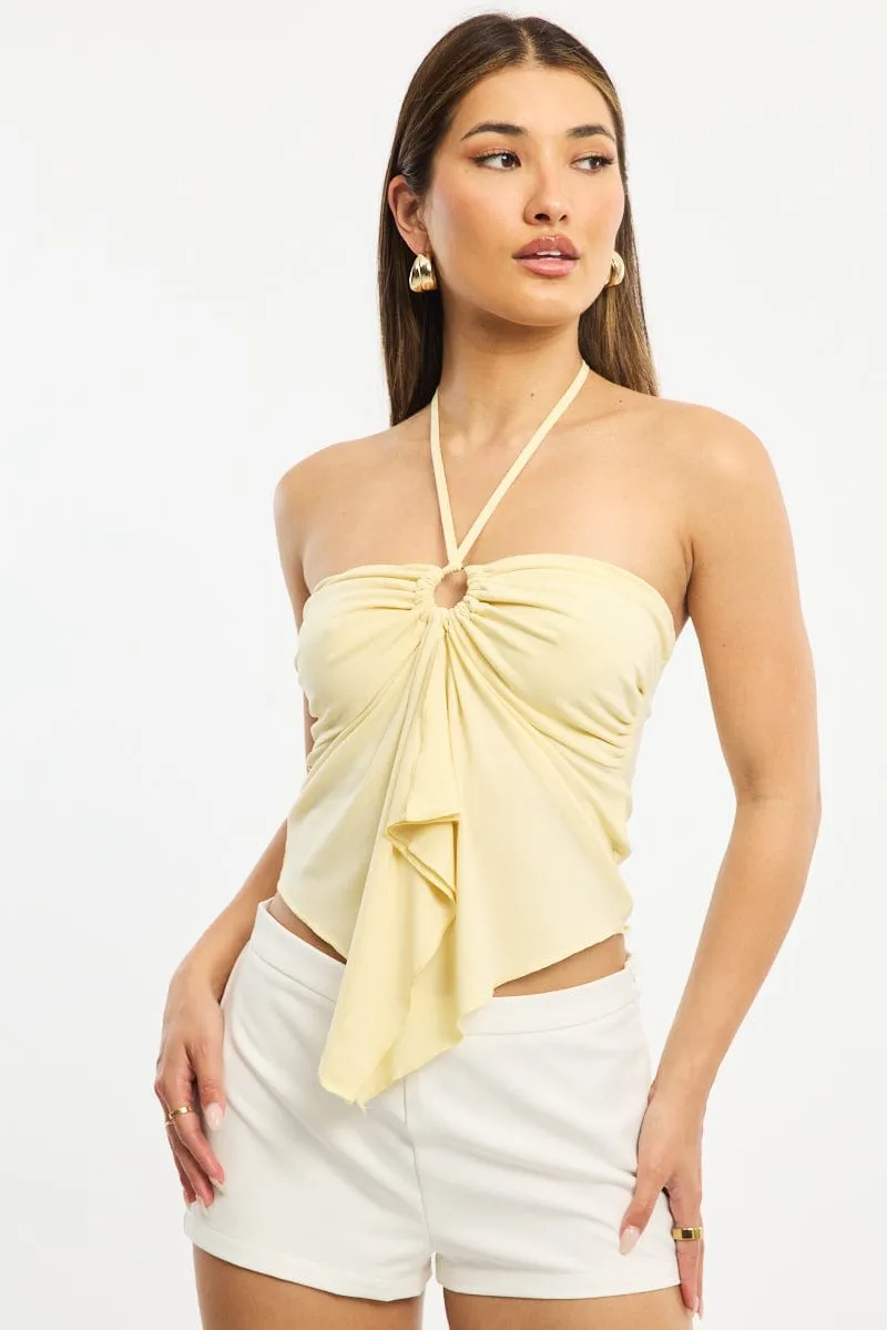 Yellow Halter Top Sleeveless sold by Ally Fashion