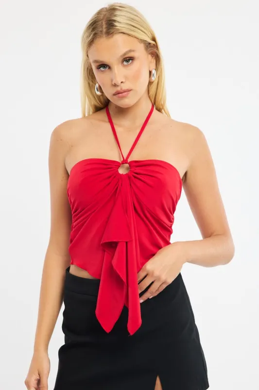 Red Halter Top Sleeveless sold by Ally Fashion