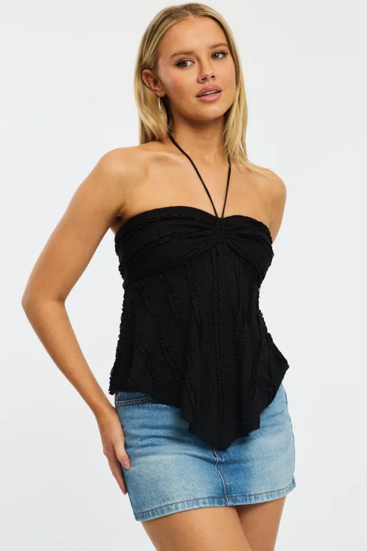 Black Halter Top Sleeveless sold by Ally Fashion