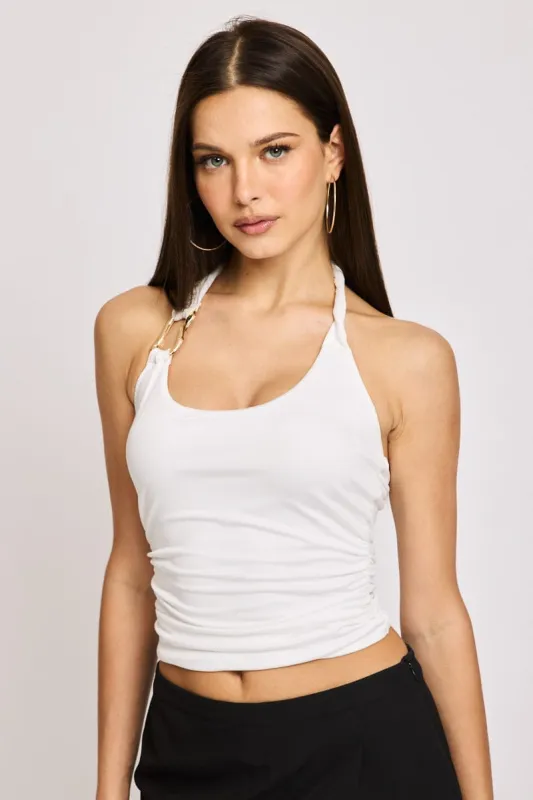 White Halter Neck Top sold by Ally Fashion