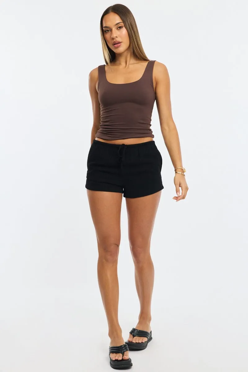 Black Shorts Elasticated Waist sold by Ally Fashion product image thumbnail 3