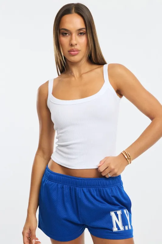 White Singlet Scoop Neck Rib sold by Ally Fashion