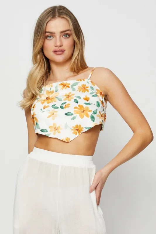 Print Scarf Top Sleeveless Halter sold by Ally Fashion