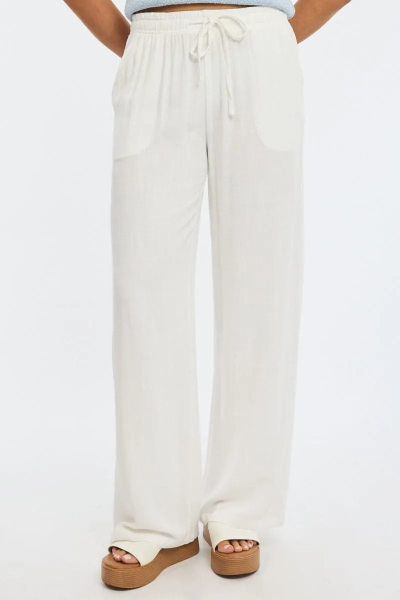 White Wide Leg Pants sold by Ally Fashion product image thumbnail 2