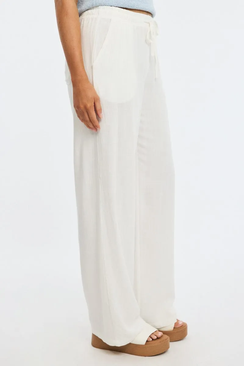 White Wide Leg Pants sold by Ally Fashion product image thumbnail 4