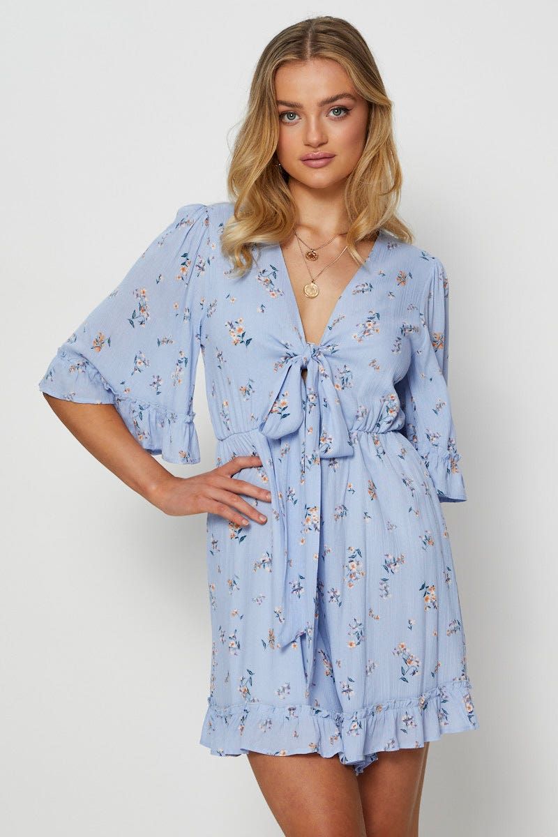 Print Playsuit Short Sleeve sold by Ally Fashion