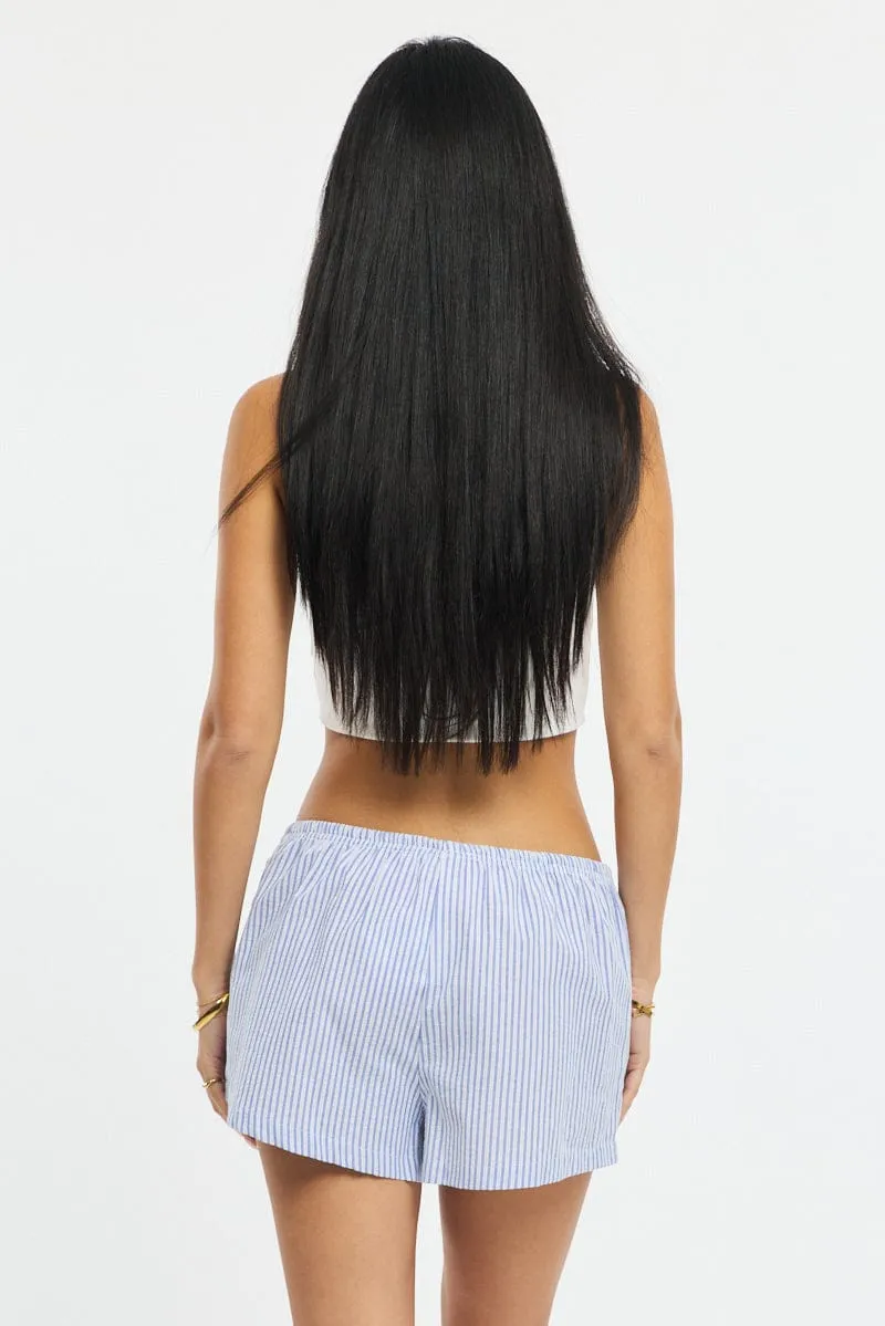 Blue Stripe Shorts Elasticated Waist sold by Ally Fashion product image thumbnail 4