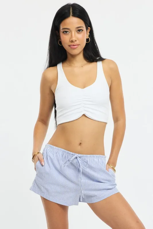 Blue Stripe Shorts Elasticated Waist sold by Ally Fashion