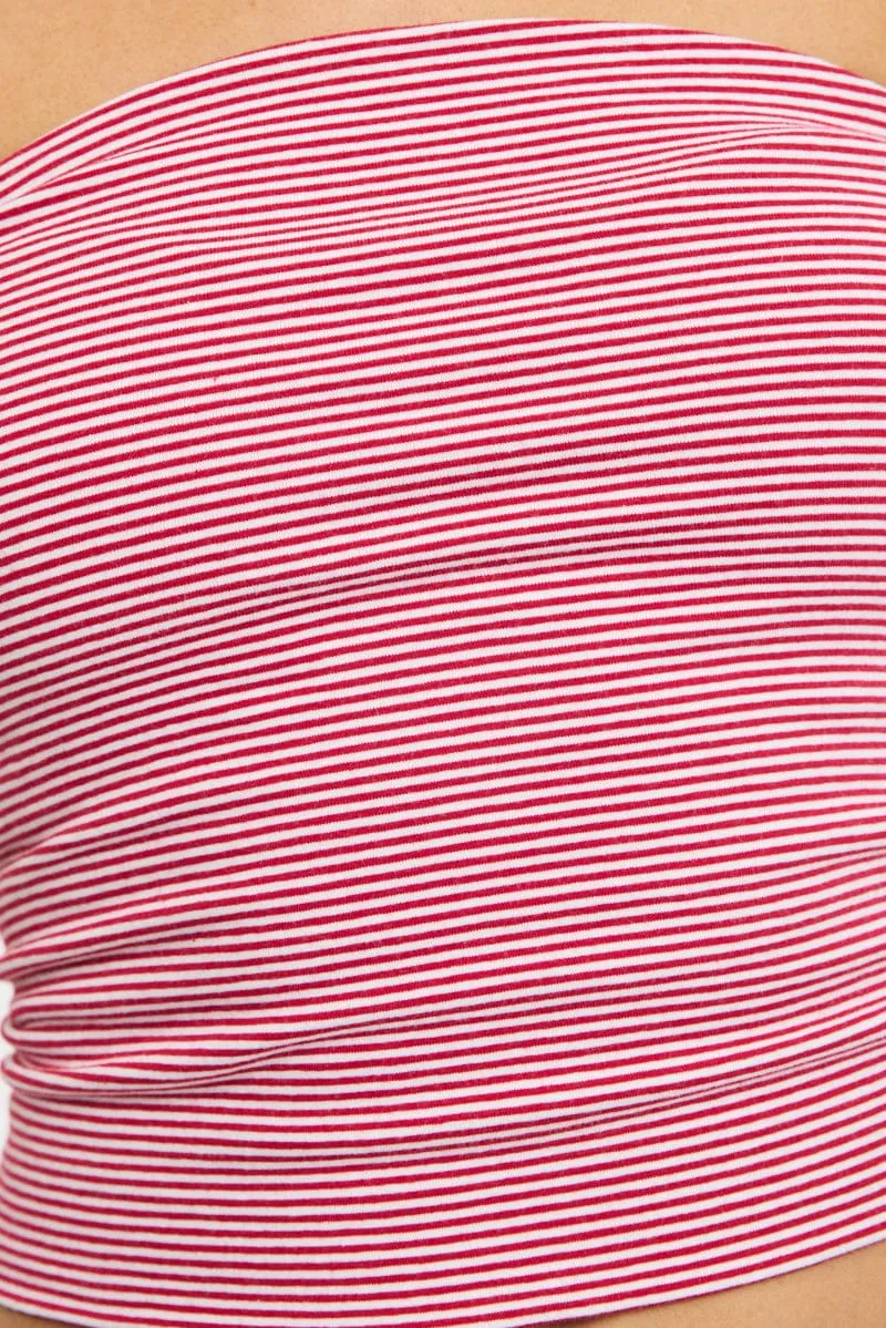 Red Stripe Striped Bandeau Top sold by Ally Fashion product image thumbnail 5