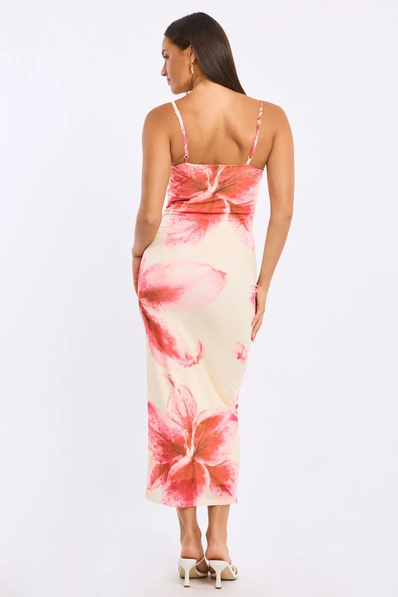 Yellow Floral Bodycon Dress Mesh sold by Ally Fashion product image thumbnail 4