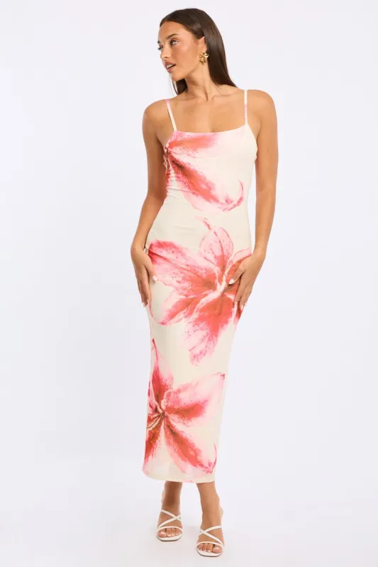 Yellow Floral Bodycon Dress Mesh sold by Ally Fashion