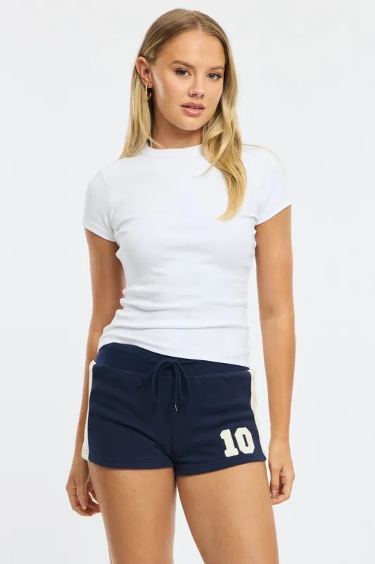 Blue Track Shorts Colour Block sold by Ally Fashion