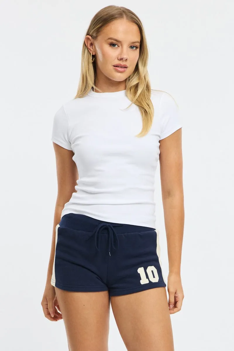 Blue Track Shorts Colour Block sold by Ally Fashion