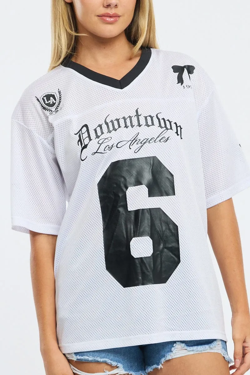 White Sport Tee Short Sleeve sold by Ally Fashion product image thumbnail 5