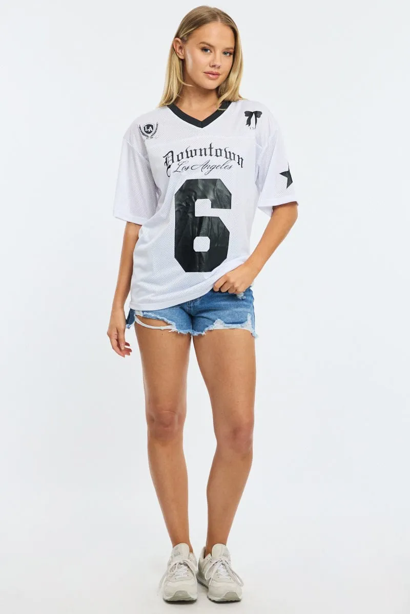 White Sport Tee Short Sleeve sold by Ally Fashion product image thumbnail 2
