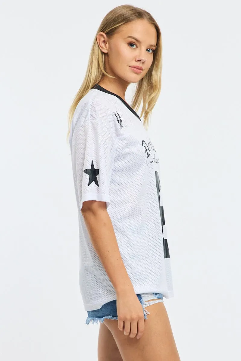 White Sport Tee Short Sleeve sold by Ally Fashion product image thumbnail 3