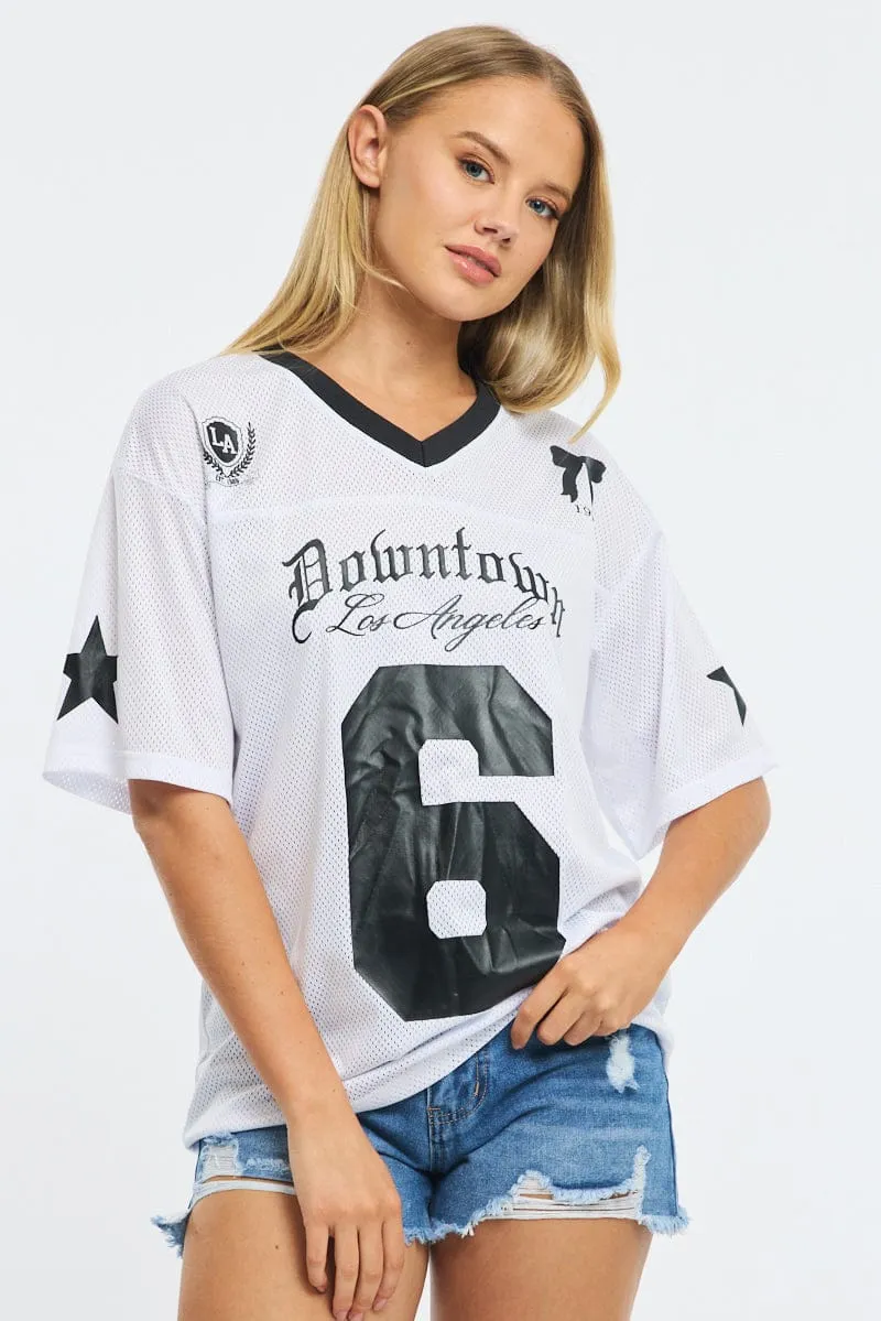 White Sport Tee Short Sleeve sold by Ally Fashion