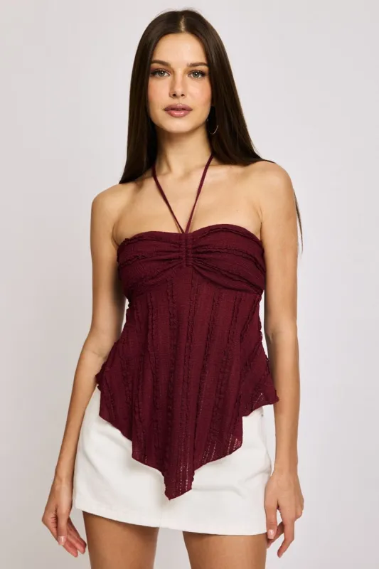 Red Halter Top Sleeveless sold by Ally Fashion