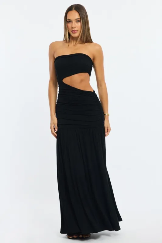 Black Maxi Dress Cut Out sold by Ally Fashion