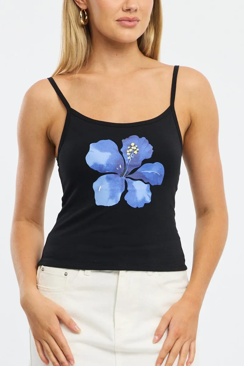 Black Graphic Cami Singlet sold by Ally Fashion product image thumbnail 5
