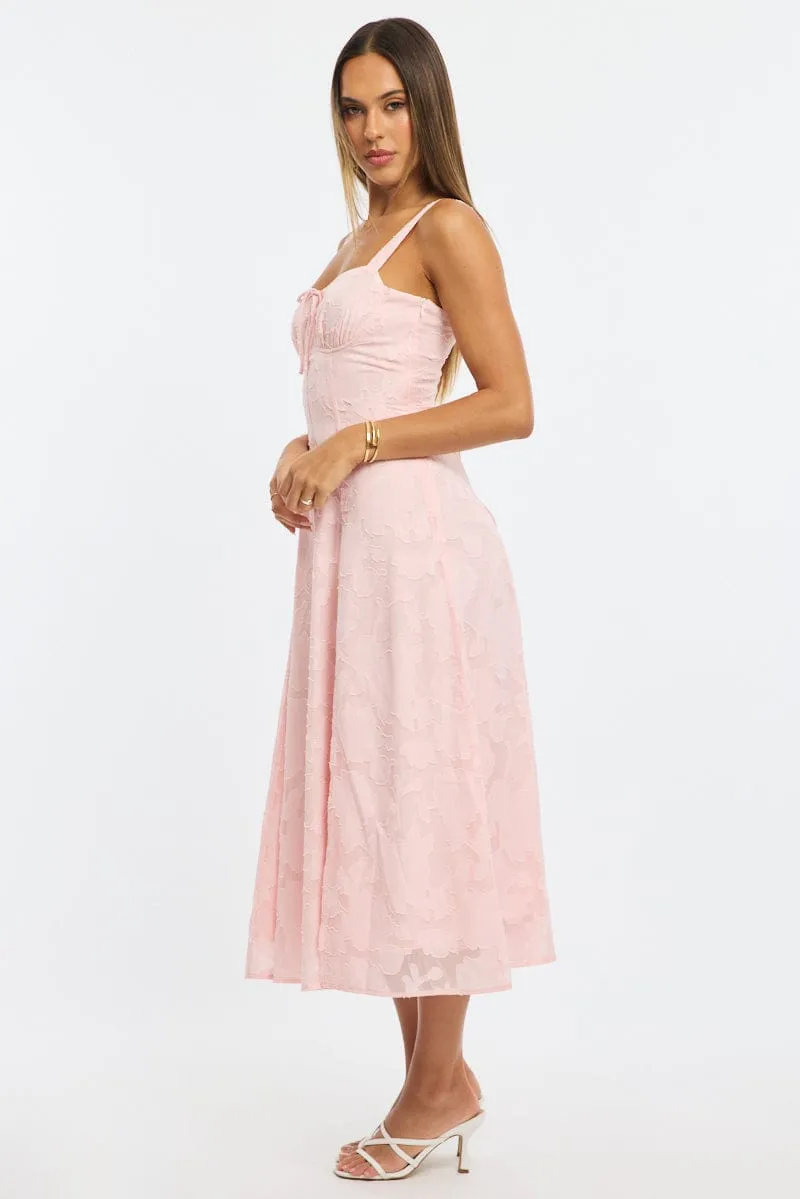 Pink Midi Dress Burn Out sold by Ally Fashion product image thumbnail 3