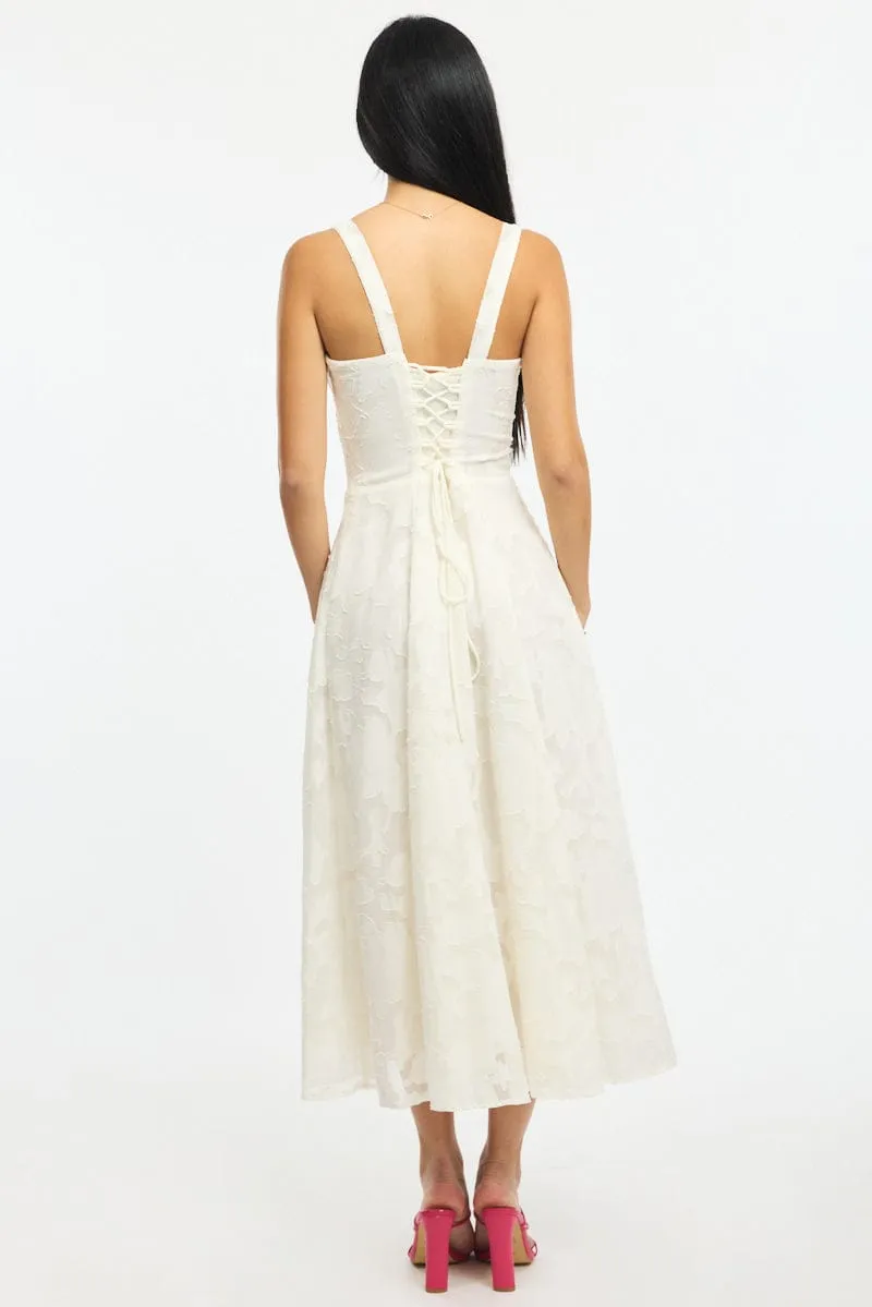White Midi Dress Burn Out sold by Ally Fashion product image thumbnail 4