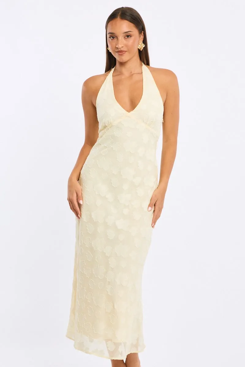 Yellow Midi Dress Halter Neck sold by Ally Fashion product image thumbnail 2