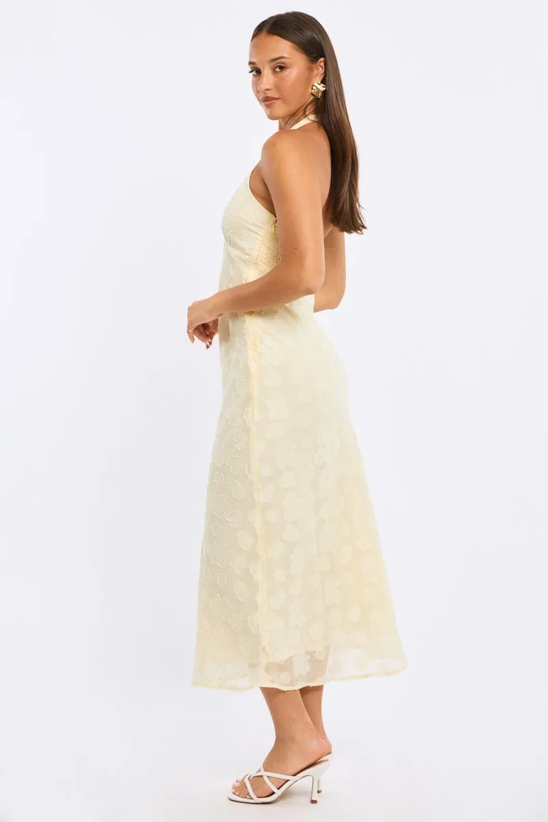 Yellow Midi Dress Halter Neck sold by Ally Fashion product image thumbnail 3