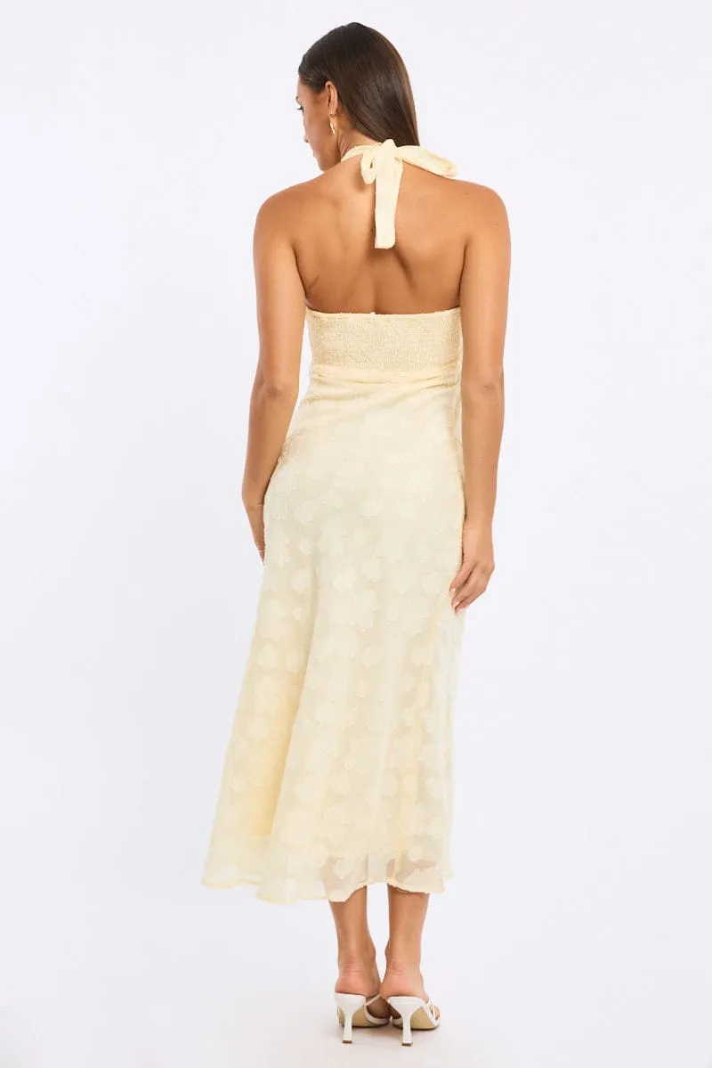 Yellow Midi Dress Halter Neck sold by Ally Fashion product image thumbnail 4