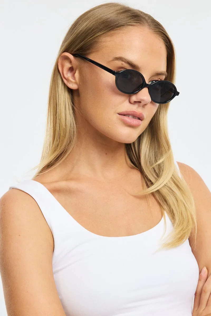 Black Animal Print Oval Sunglasses sold by Ally Fashion product image thumbnail 2