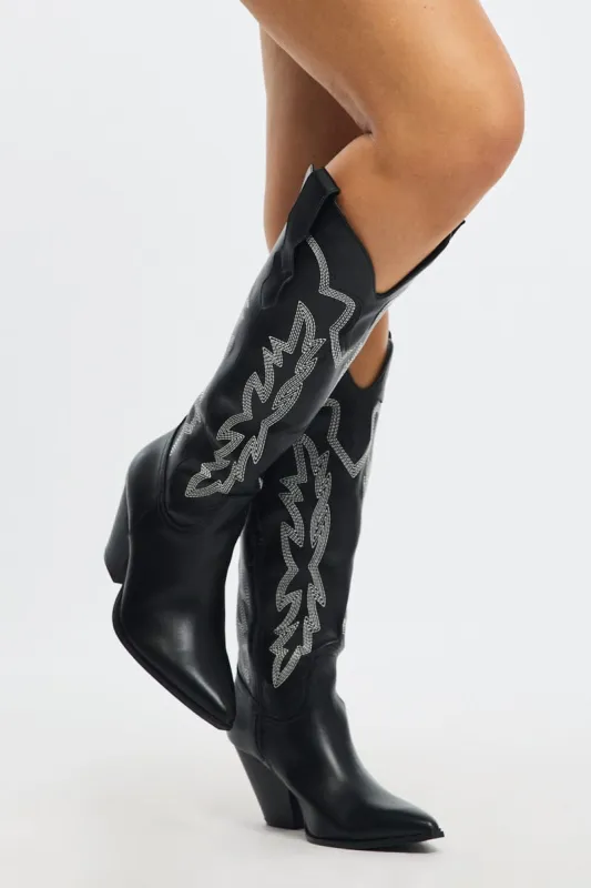 Black Western Cowboy Boots sold by Ally Fashion