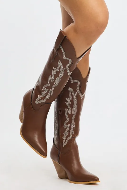 Brown Western Cowboy Boots sold by Ally Fashion