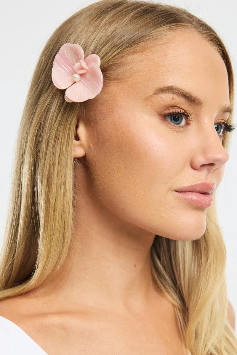 Pink Orchid Hair Clip sold by Ally Fashion