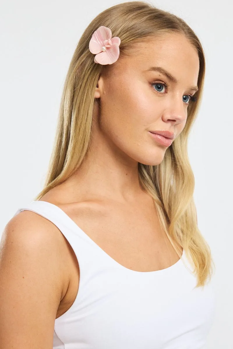 Pink Orchid Hair Clip sold by Ally Fashion product image thumbnail 2