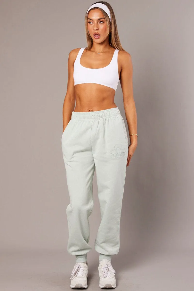 Green Track Pants High Rise sold by Ally Fashion product image thumbnail 2
