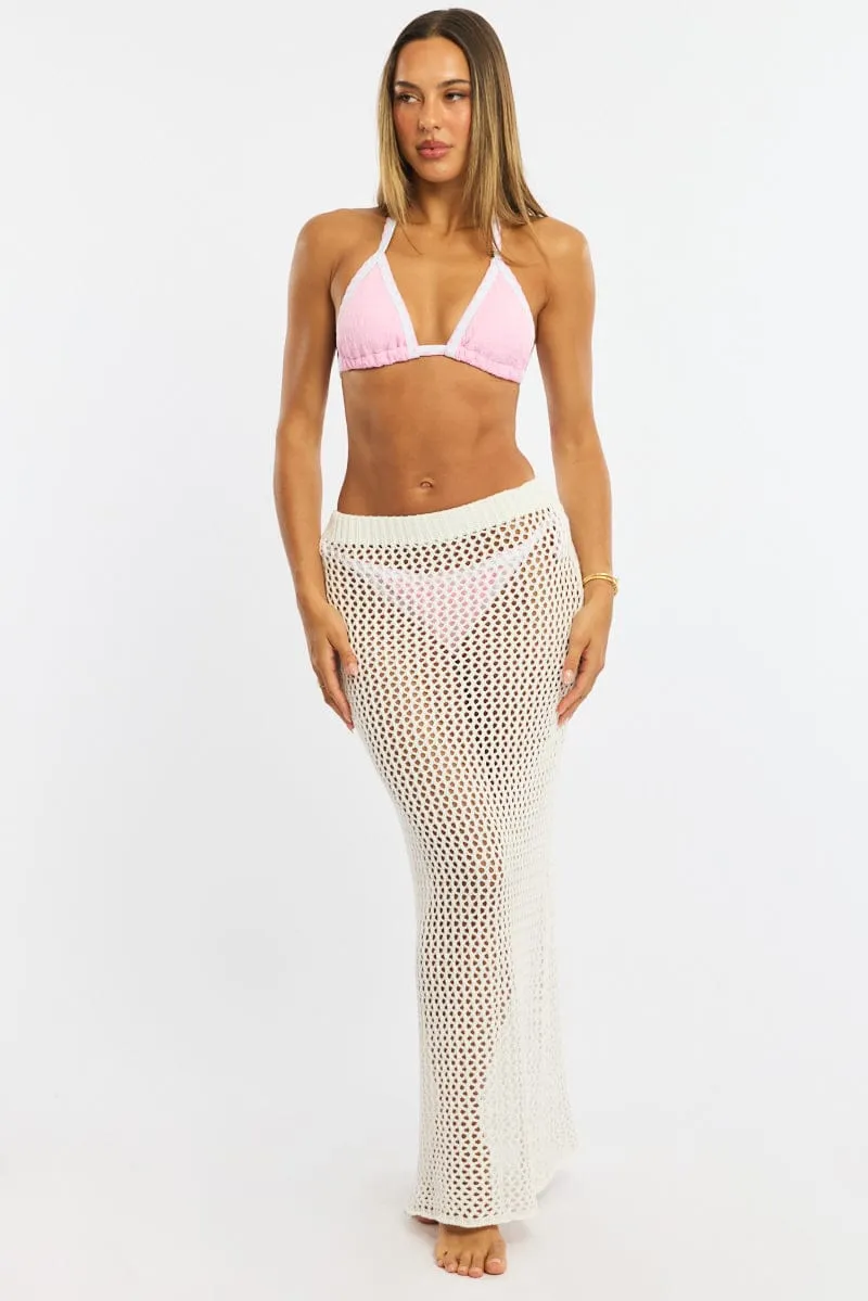 White Crochet Maxi Beach Skirt sold by Ally Fashion product image thumbnail 3
