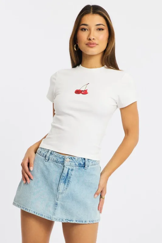 White Graphic Tee Short Sleeve sold by Ally Fashion