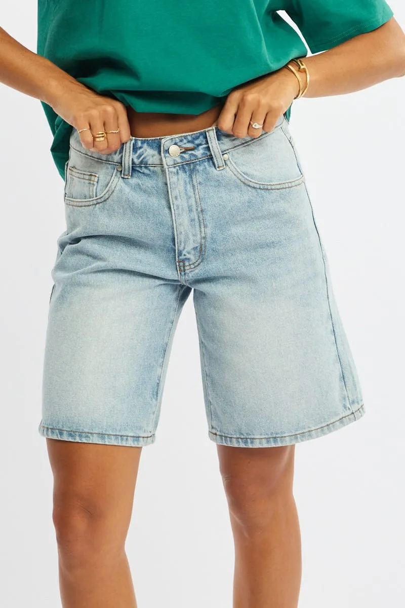 Denim Knee Length Short Mid Rise sold by Ally Fashion product image thumbnail 2