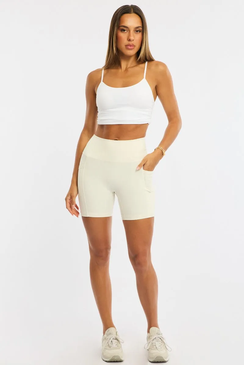 White Bike Short sold by Ally Fashion product image thumbnail 3