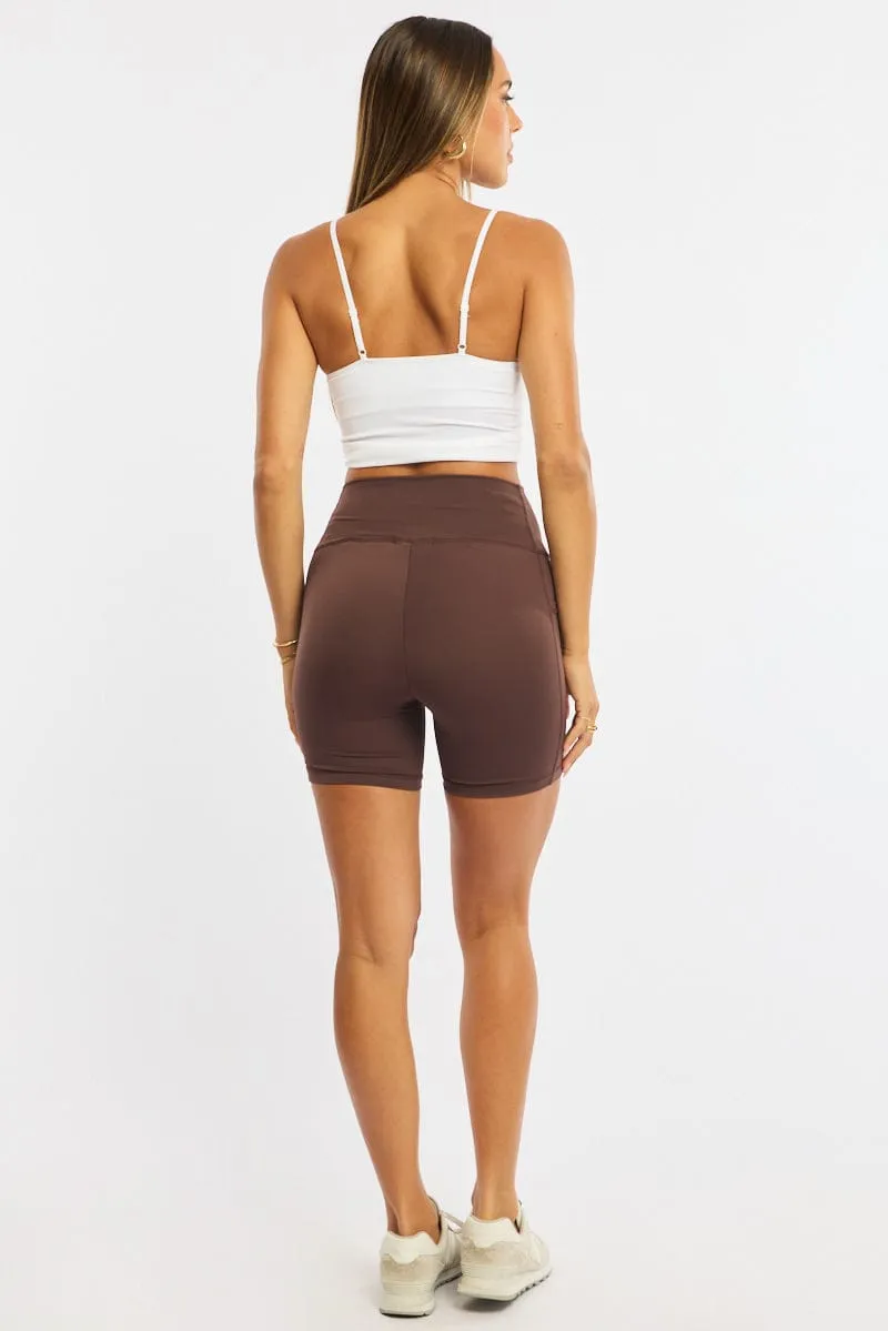 Brown Bike Short sold by Ally Fashion product image thumbnail 5